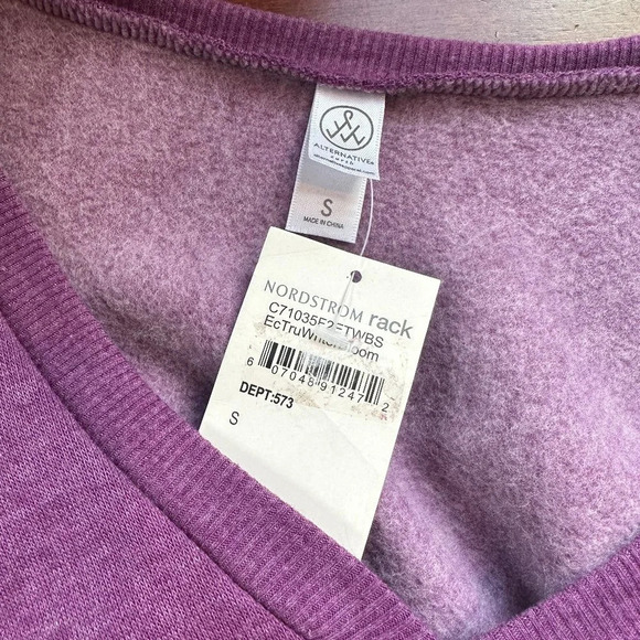 NEW! Alternative brand for NORDSTROM Purple Shoulder Cut Out Sweatshirt - small - Picture 7 of 7